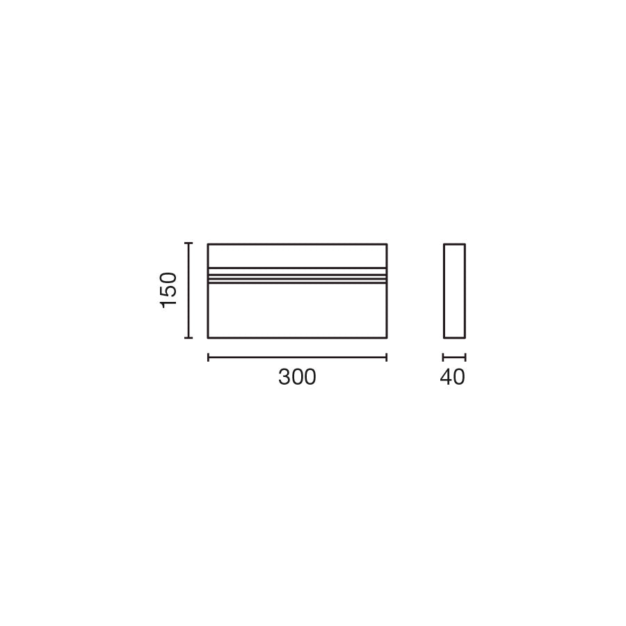 BLIT 300 Wall lamp white 33W 4000K CRI90 DALI