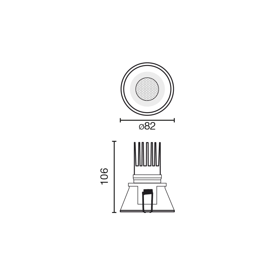 TULIPA White recessed downlight 7W 24° 2700K CRI90 DALI