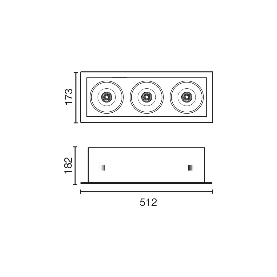 COLIN-3 Black recessed 72-108W BREAD 20°