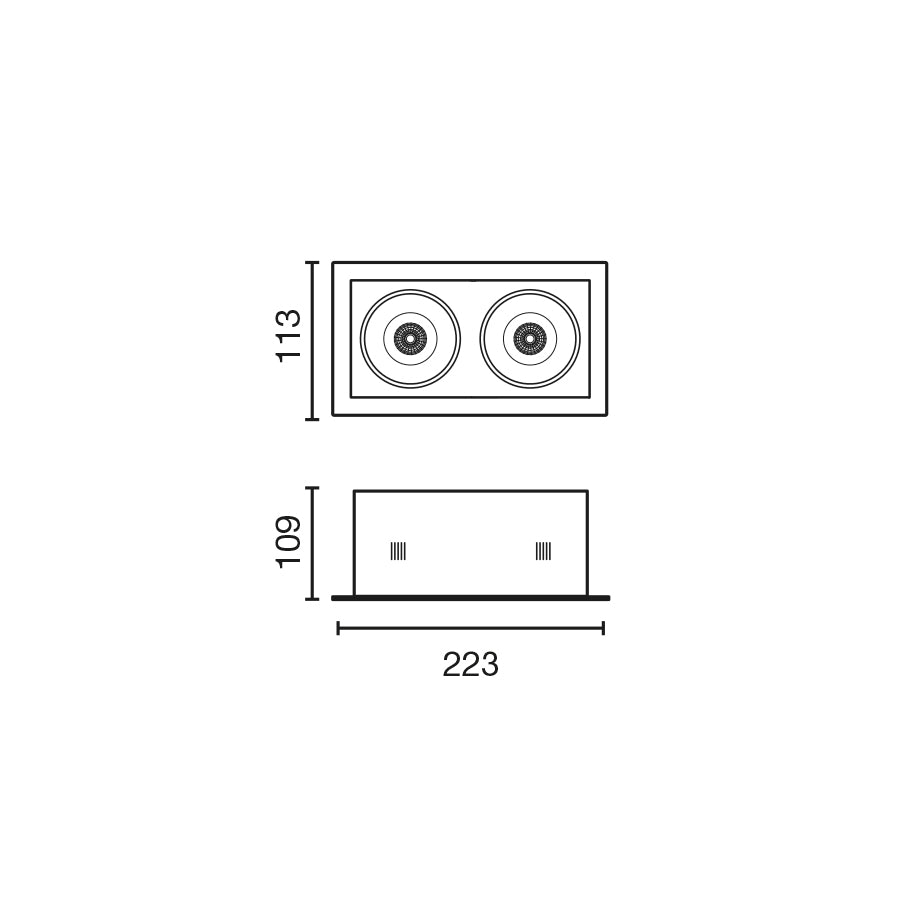 NANO COLIN-2 White recessed with frame 14-26W 2700K 56°