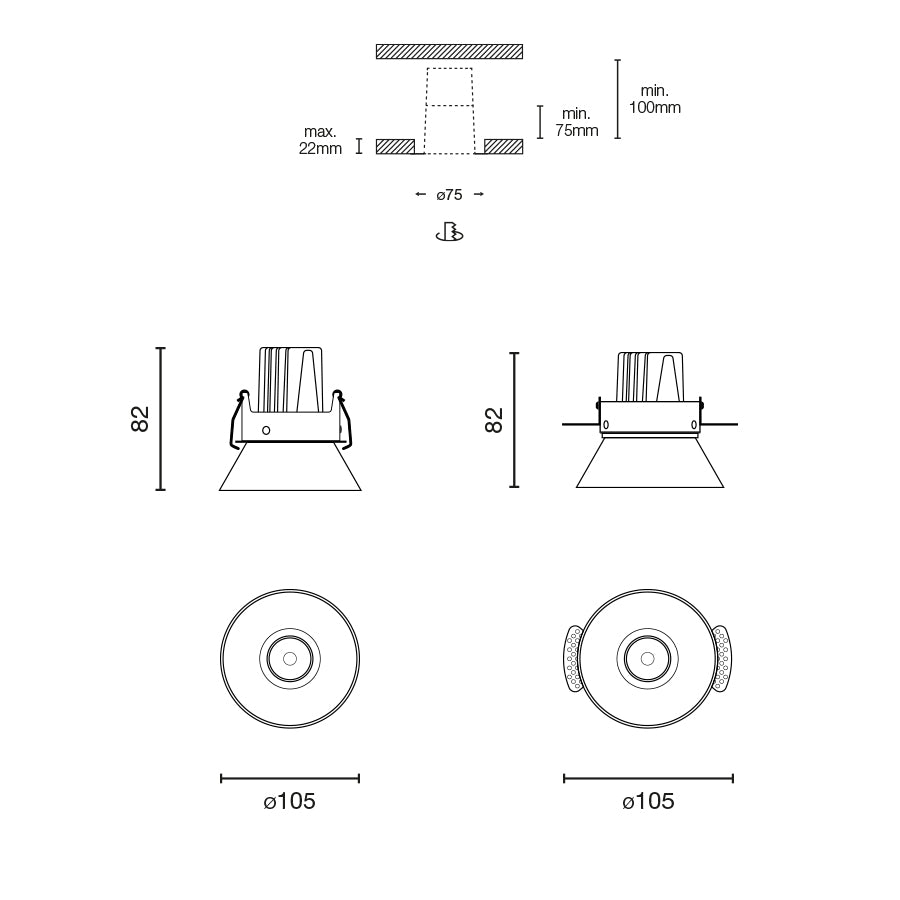 ELIOS BELL White module IP20 7W 36º 2700K-6500K DALI