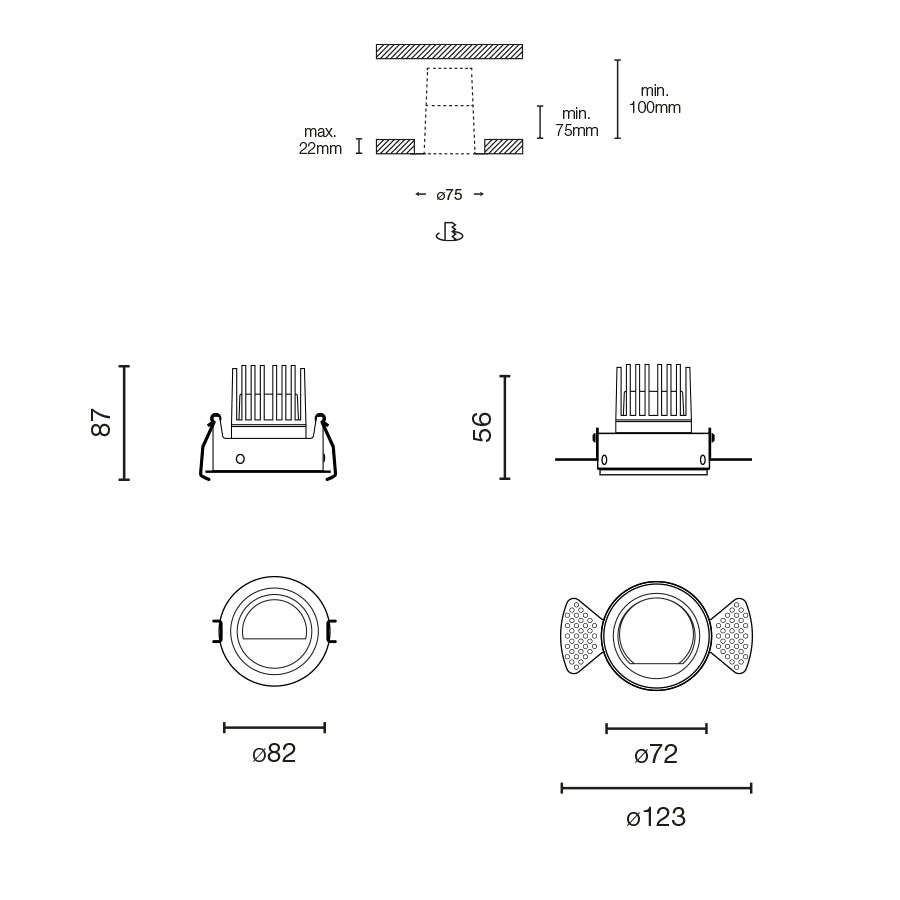 ELIOS WALLWASHER White module IP54 7W 50º 2400-6000K CASAMBI