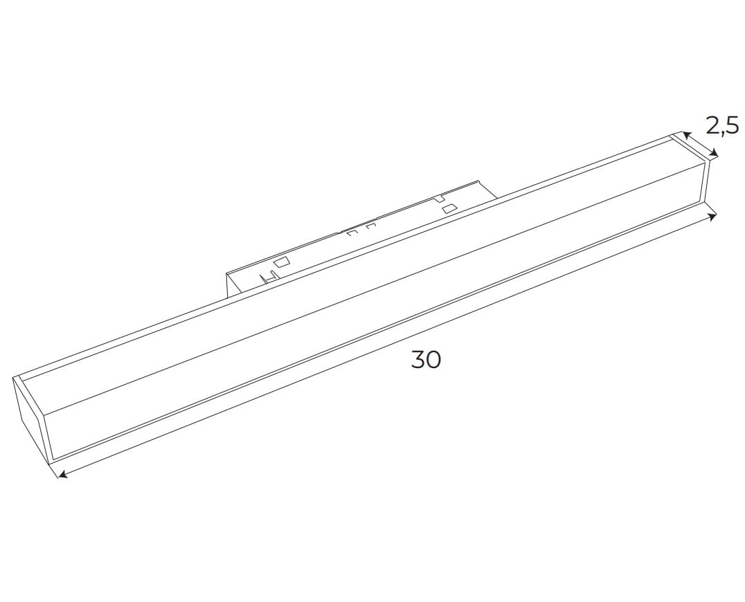 Maxlight M0023N Lampe linéaire magnétique 30 cm On/Off