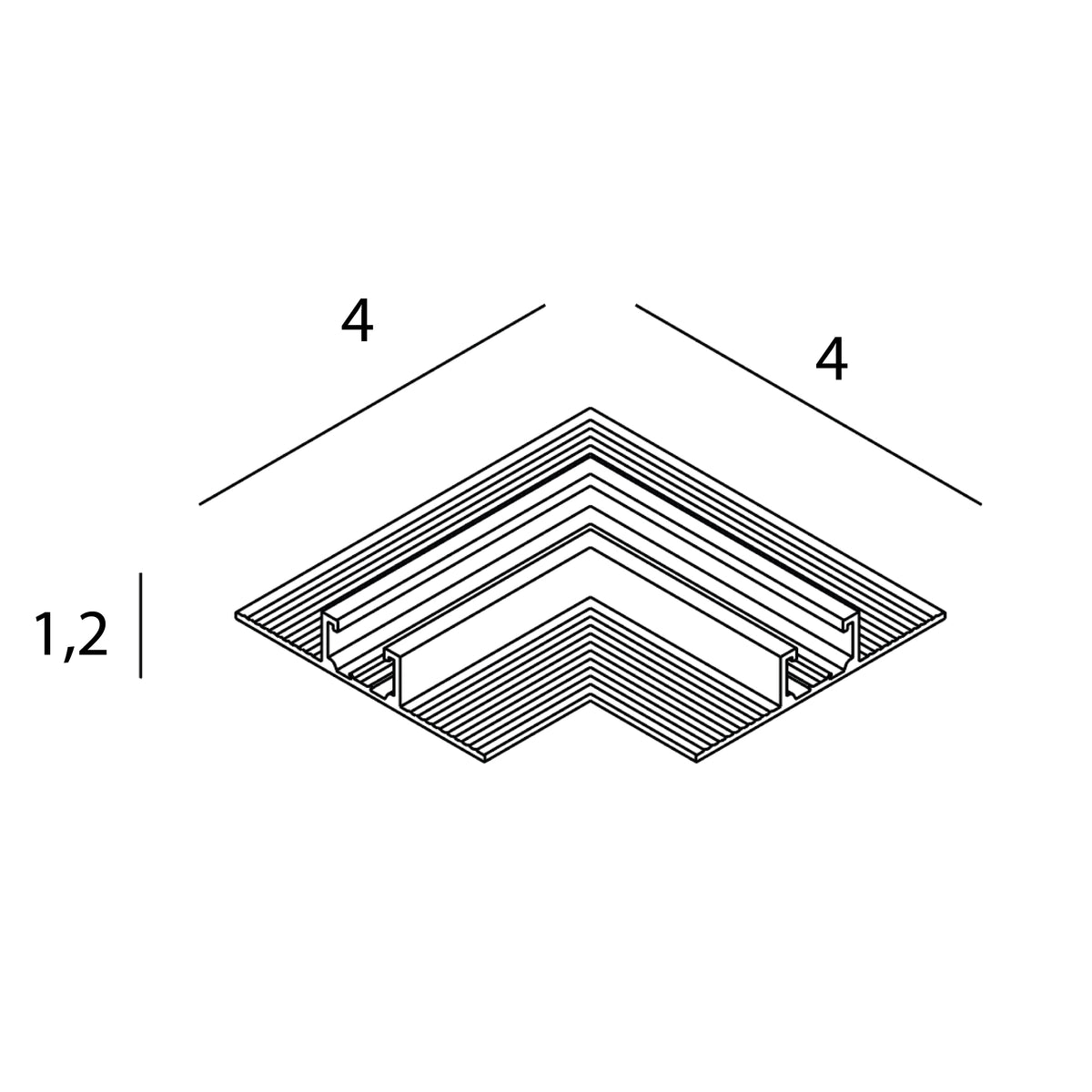 MAXLIGHT NT0003 Micro11 Recessed corner bracket, 90° angle