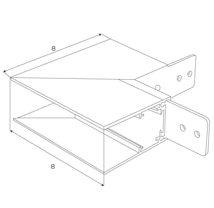 Maxlight MT0021 Magnetische versetzte Ecke für aufgesetztes Hochprofil-Schienensystem MT0018/MT0019