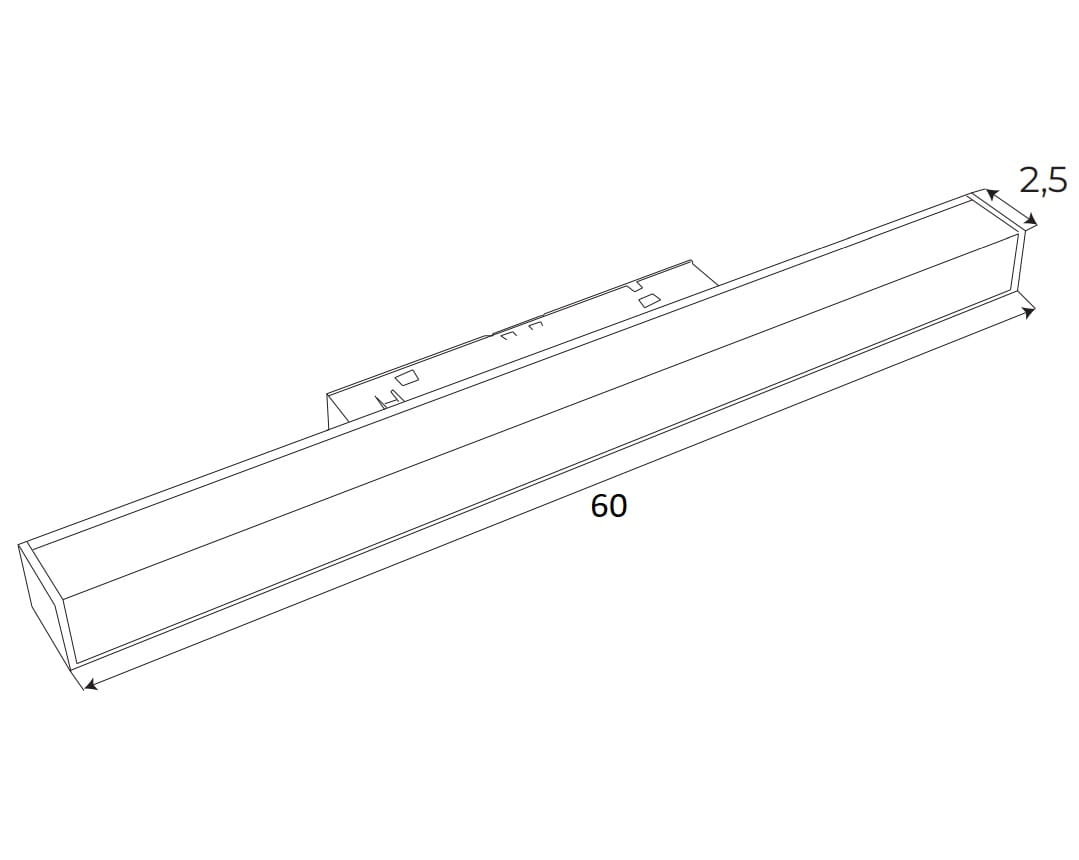 Maxlight M0002N магнитный линейный светильник 60cm On/Off