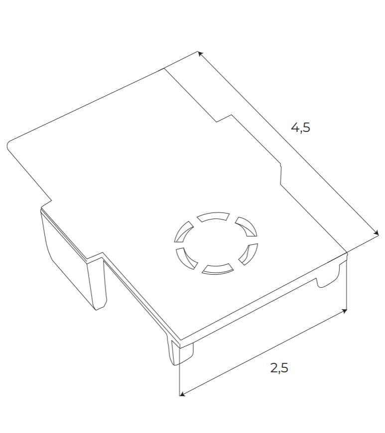 Maxlight MA0027 Magnetisk ändkåpa för infällda skenor MT0023/MT0024