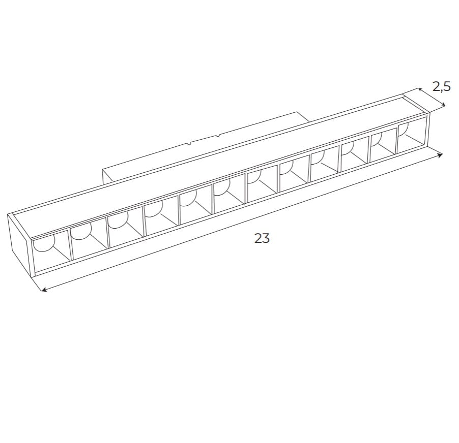 Maxlight M0004N магнитная линейная решётка 23cm On/Off