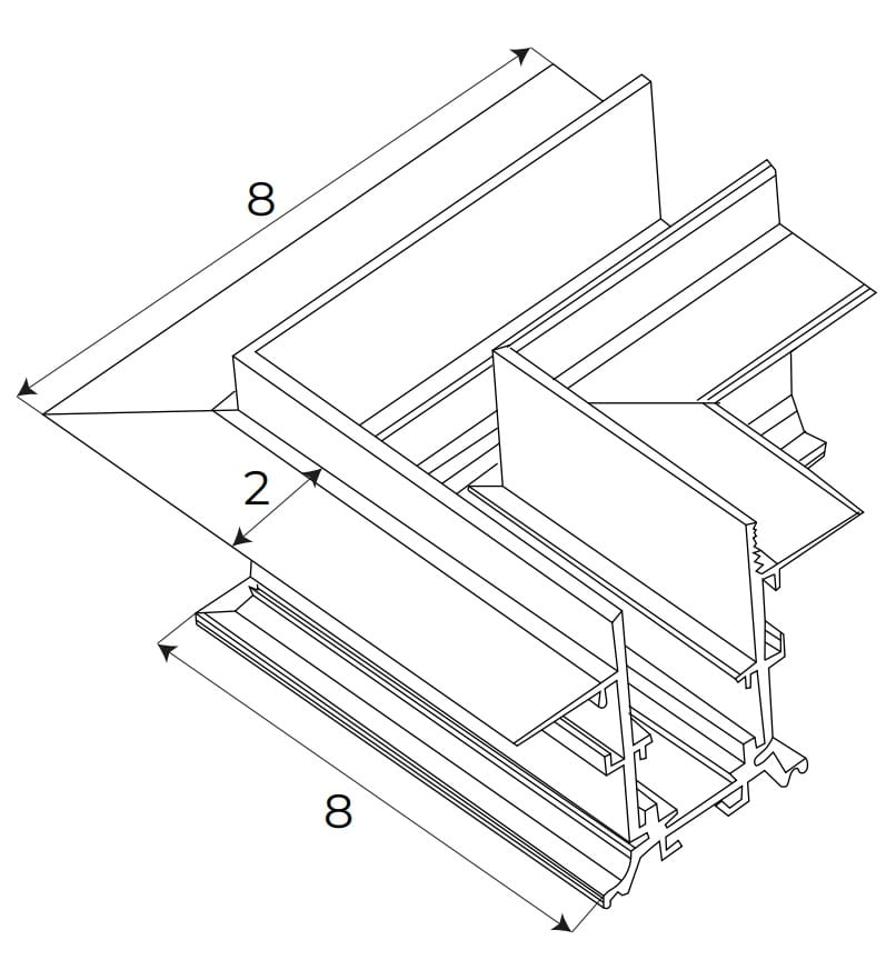 Maxlight MT0025 Magnetic 90° recessed track corner for MT0023/MT0024