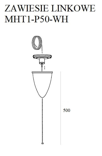 Maxlight MHT1-P30-WH Cable sling 3m, with adjustment without bracket