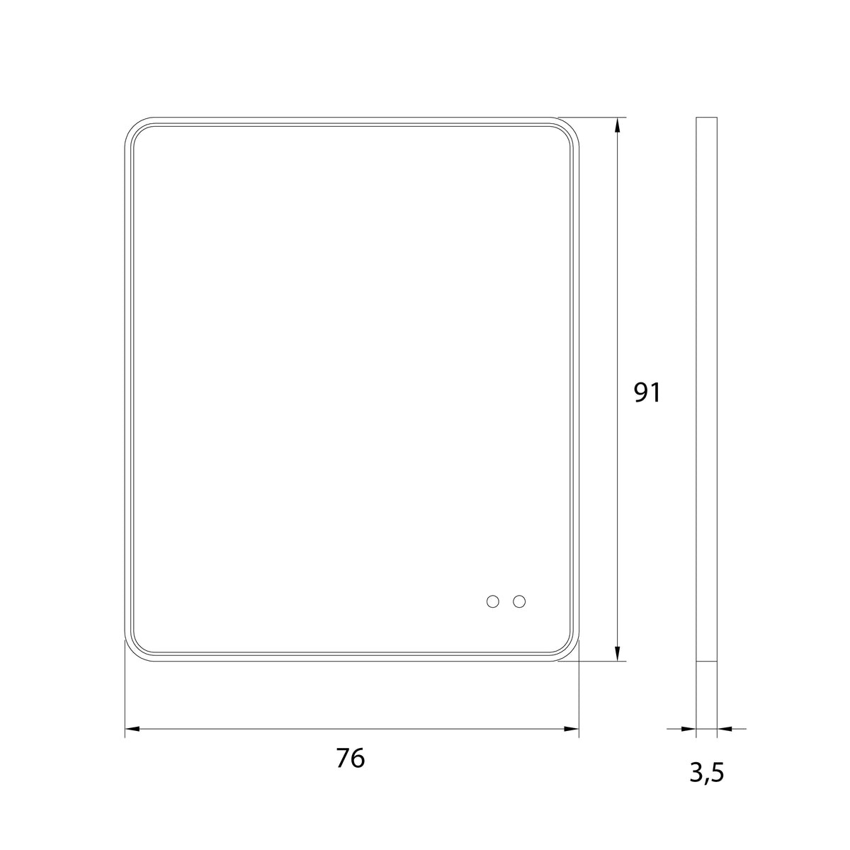 Maxlight W0385 Miroir rectangulaire