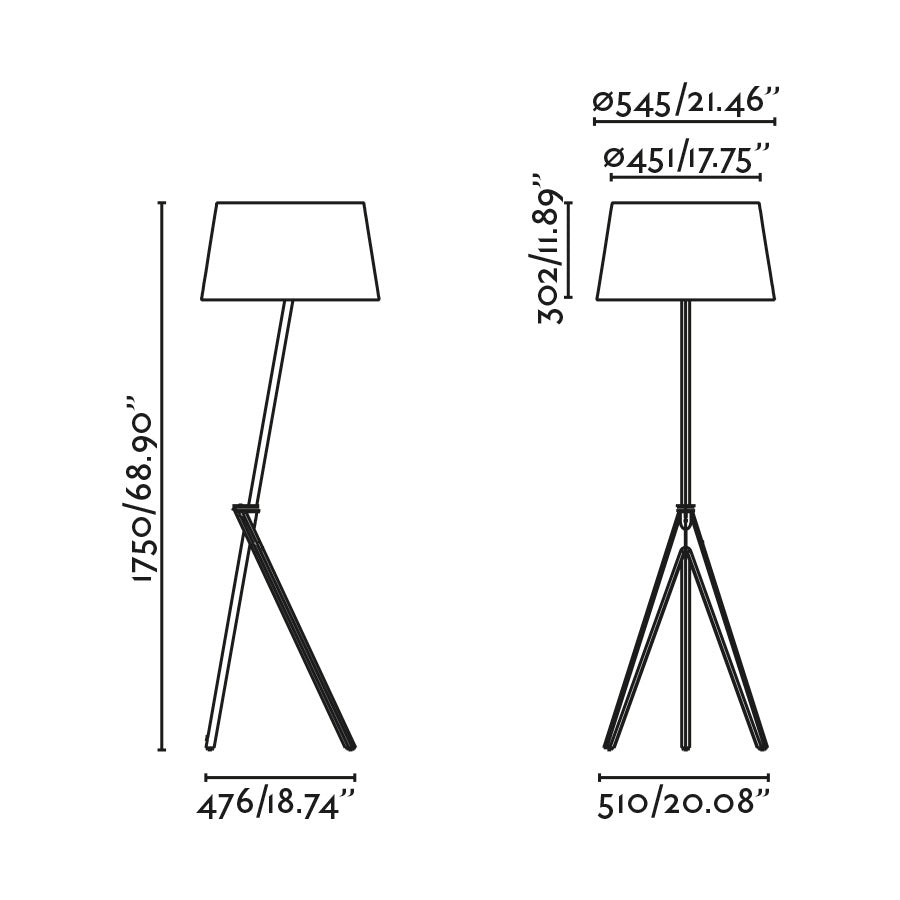 TREEWOOD Ash tree floor lamp