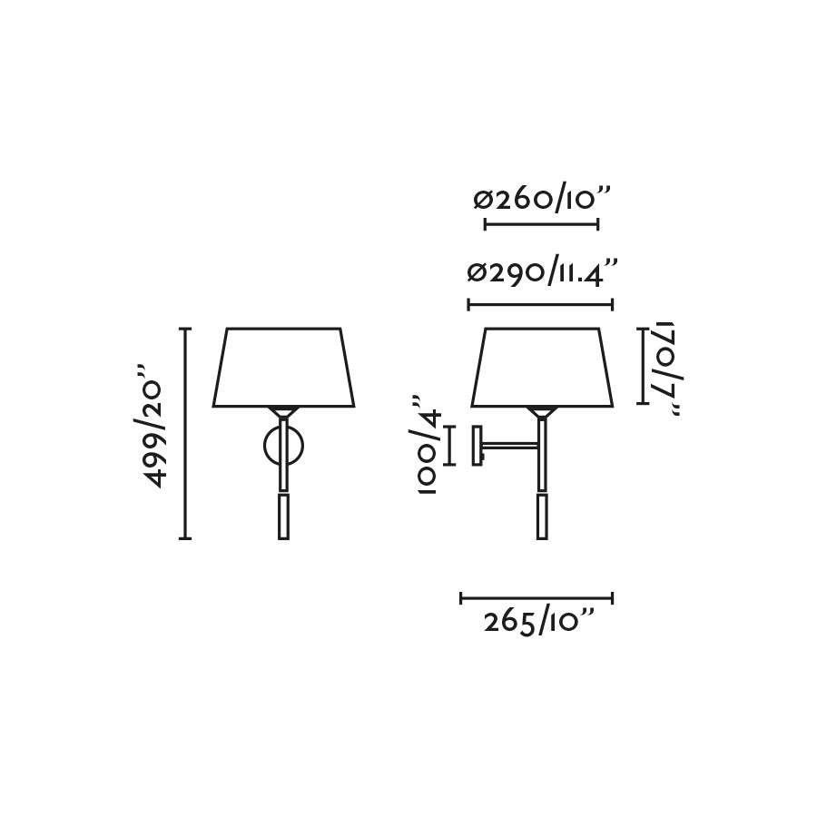 WINDSOR Black/Leinen wall lamp with reader