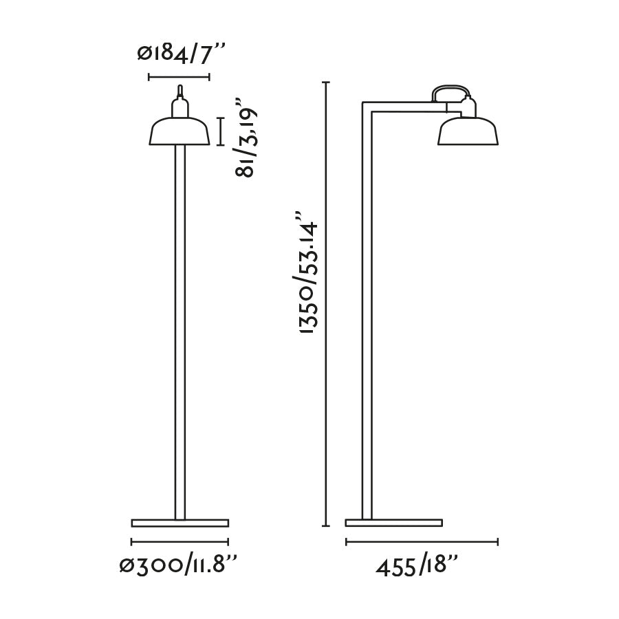 TATAWIN Black metal floor lamp