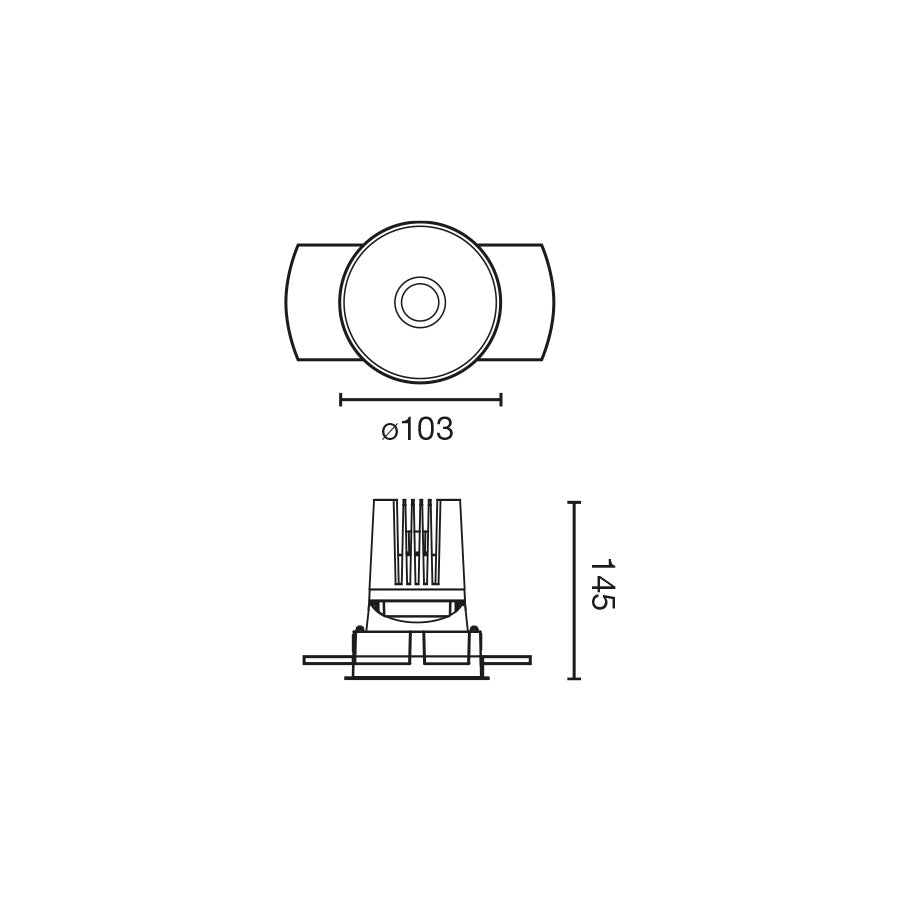 DEEP78 Downlight round without frame white 36° 2700K spread