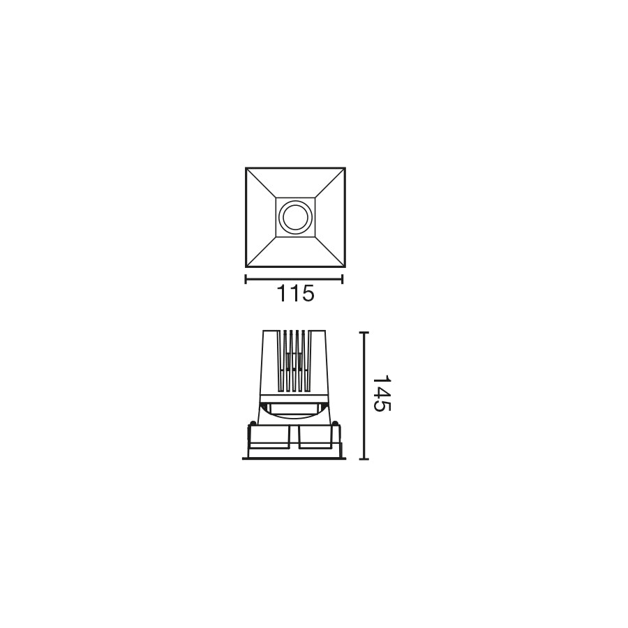 DEEP78 süvisvalgusti, kandiline, valge, 15°, 3000 K, CRI90, stripy