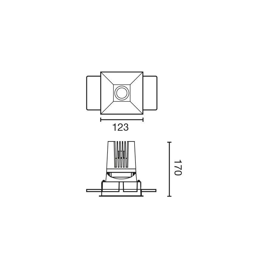 DEEP90 Allvalgusti ruut raamita valge 60° pärlvalge CRI90