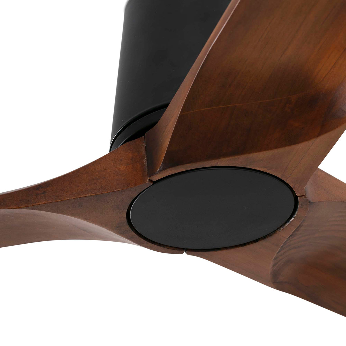 Takfläkt utan belysning HEYWOOD TUB L Ø1320MM BLACK 3 BLADES DARK WALNUT