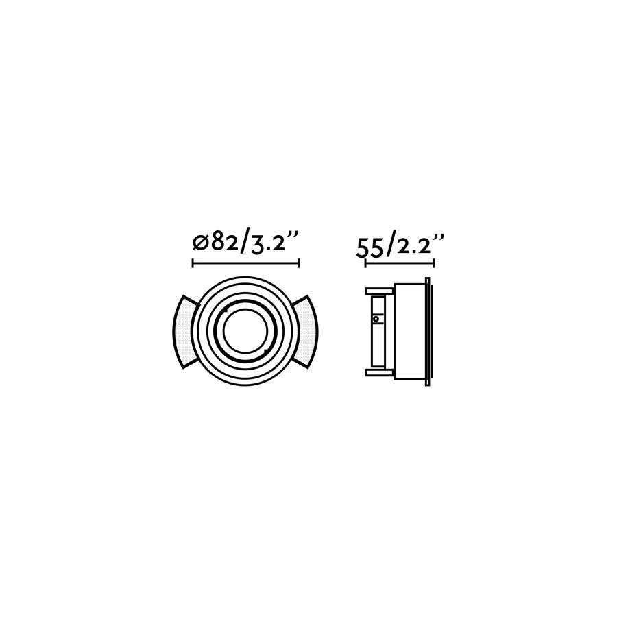 HYDE R White orientable round recessed lamp without frame