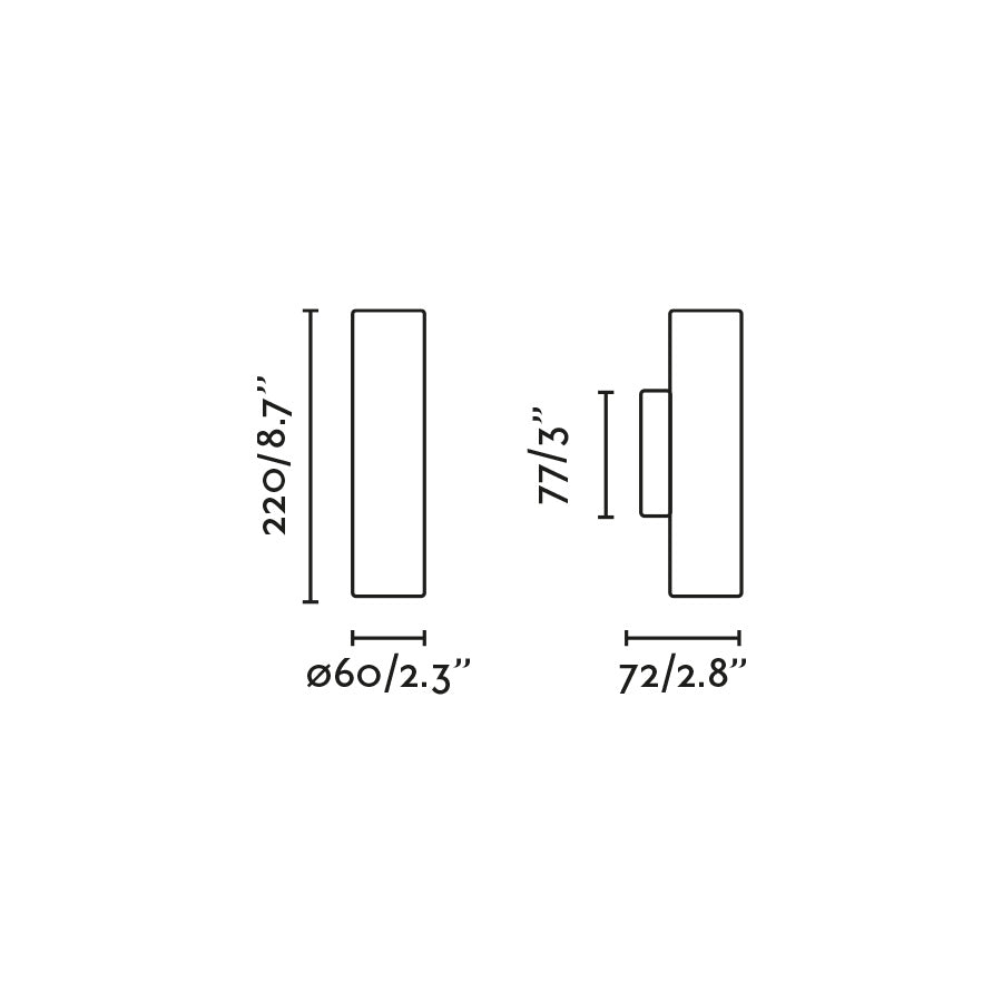 STAN 2L Aluminium wall light 2xGU10