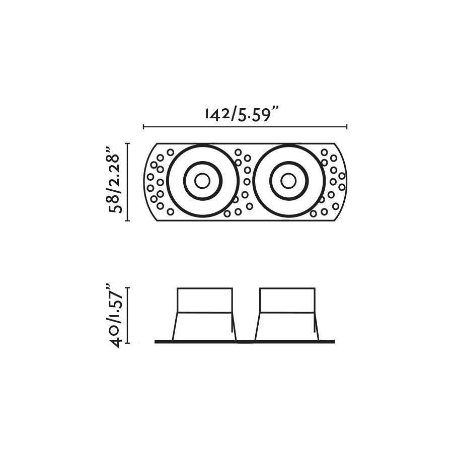 FLIC 2L Black recessed adjustable trimless MR11 GU10
