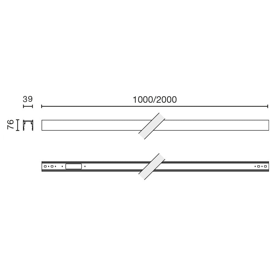 NESO Track pendant/surface 2 meter DALI white