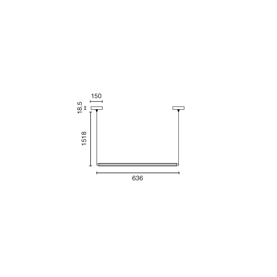 NESO SLIM LUMINA 600 1L Black horizontal pendant 12W 2700K