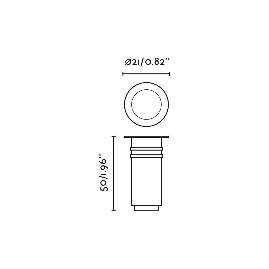 GRUND black anodized recessed 1W 2700K 36º 24V