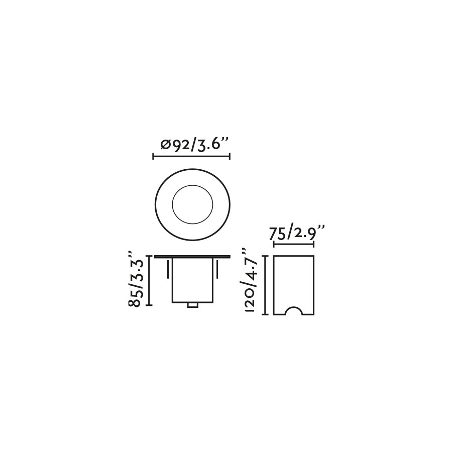 GRUND aluminium recessed 1xGU10