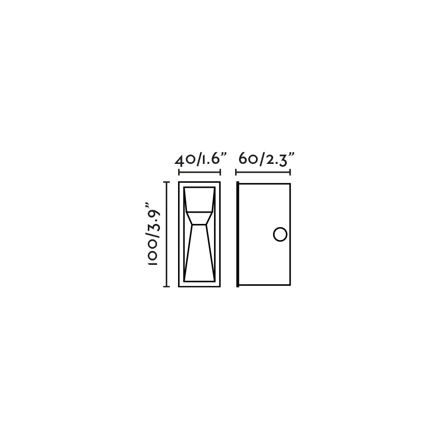TIL rust brown wall recessed