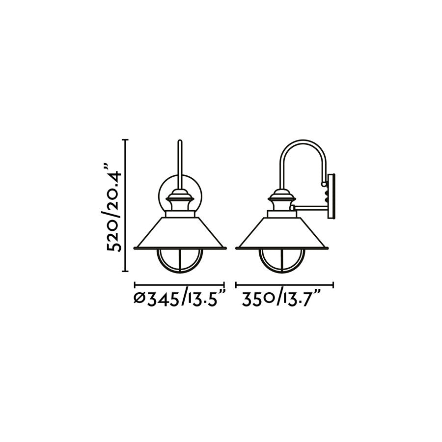 NÁUTICA 350 Rust wall lamp