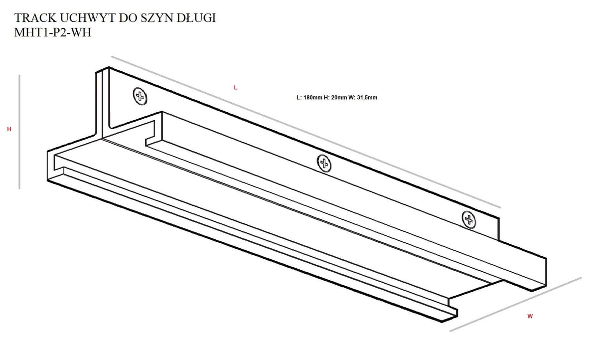 Maxlight MHT1-P2-WH Langer Schienenhalter