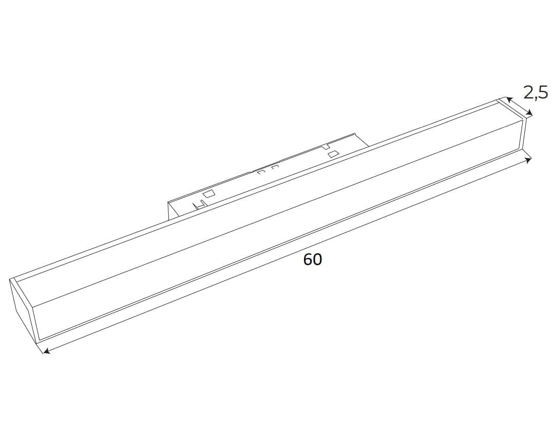 Maxlight M0002D Magnetische Linearleuchte 60cm Dali