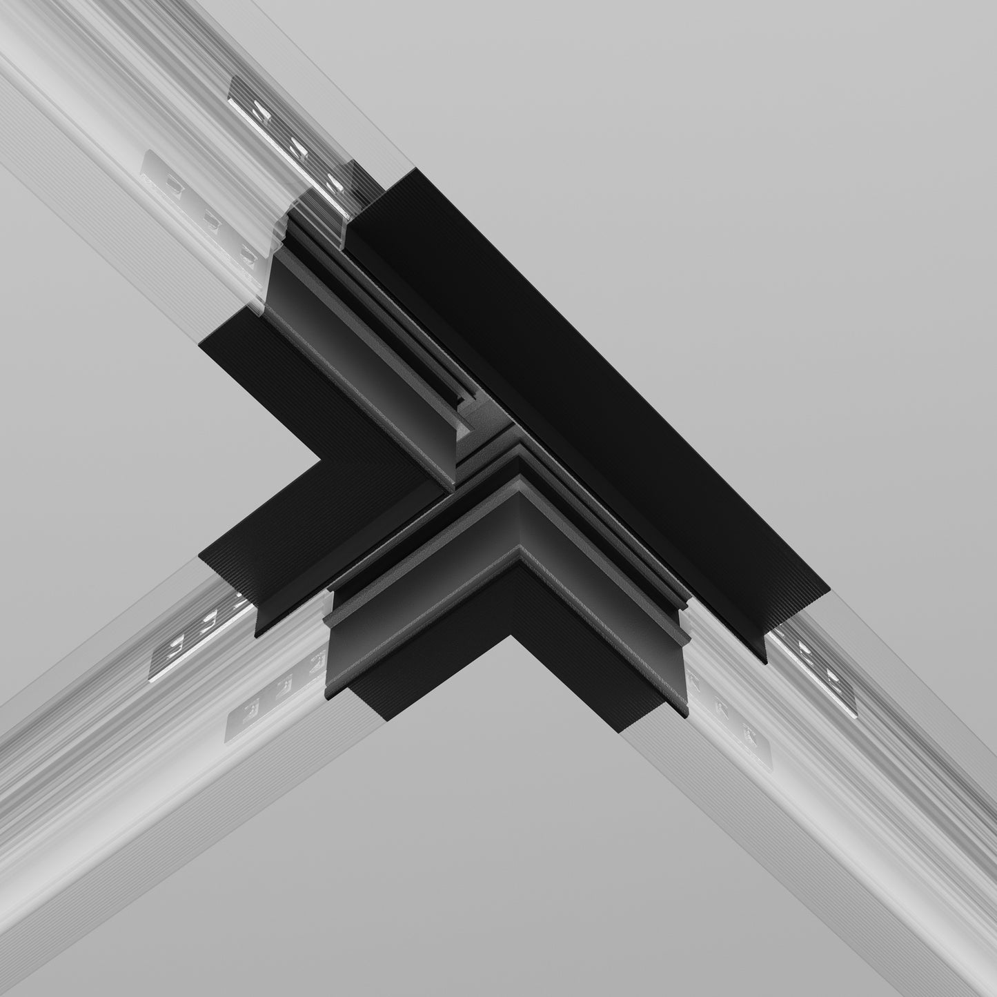 Konnektor on T-kujuline, Exility, sisseehitatud 12,5 mm GCL-ile, must