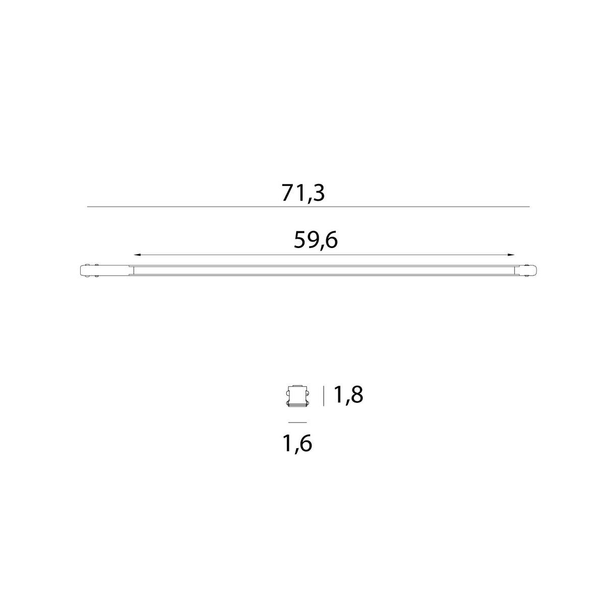 Maxlight M0051N Magnetische Flat Line 72cm Ein/Aus
