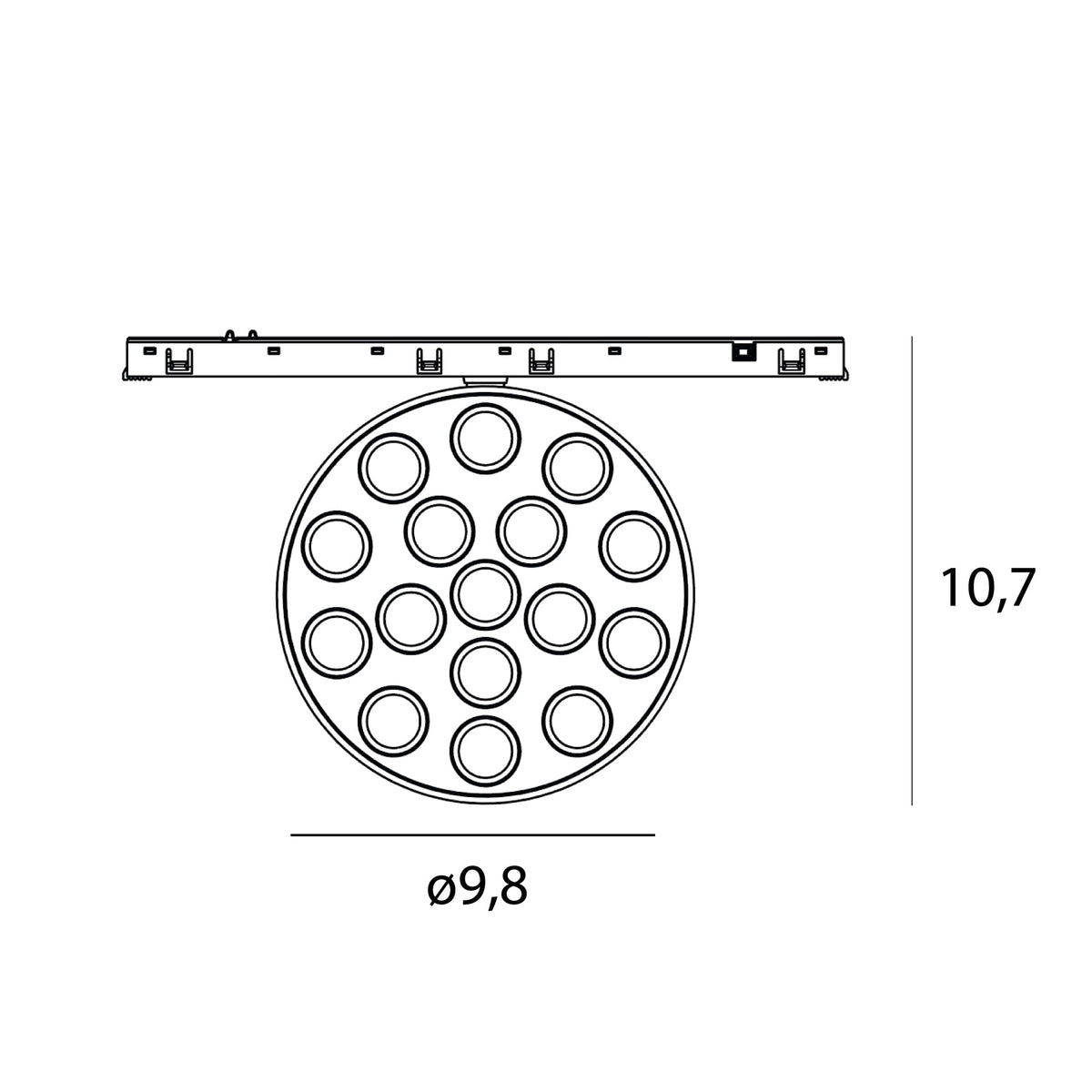 MAXLIGHT N0012Z Micro11 Grille ronde 12W/ Zigbee