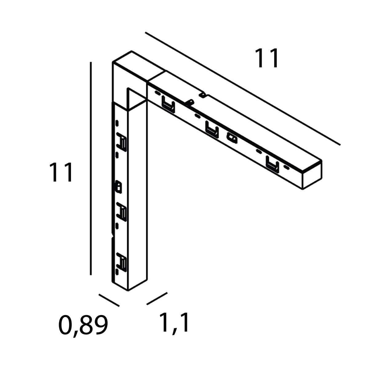 MAXLIGHT NA0005 Micro11 Connecteur électrique, angle latéral extérieur