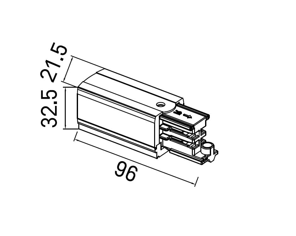 Maxlight MHT1-C/R-BK Embout d’alimentation droit