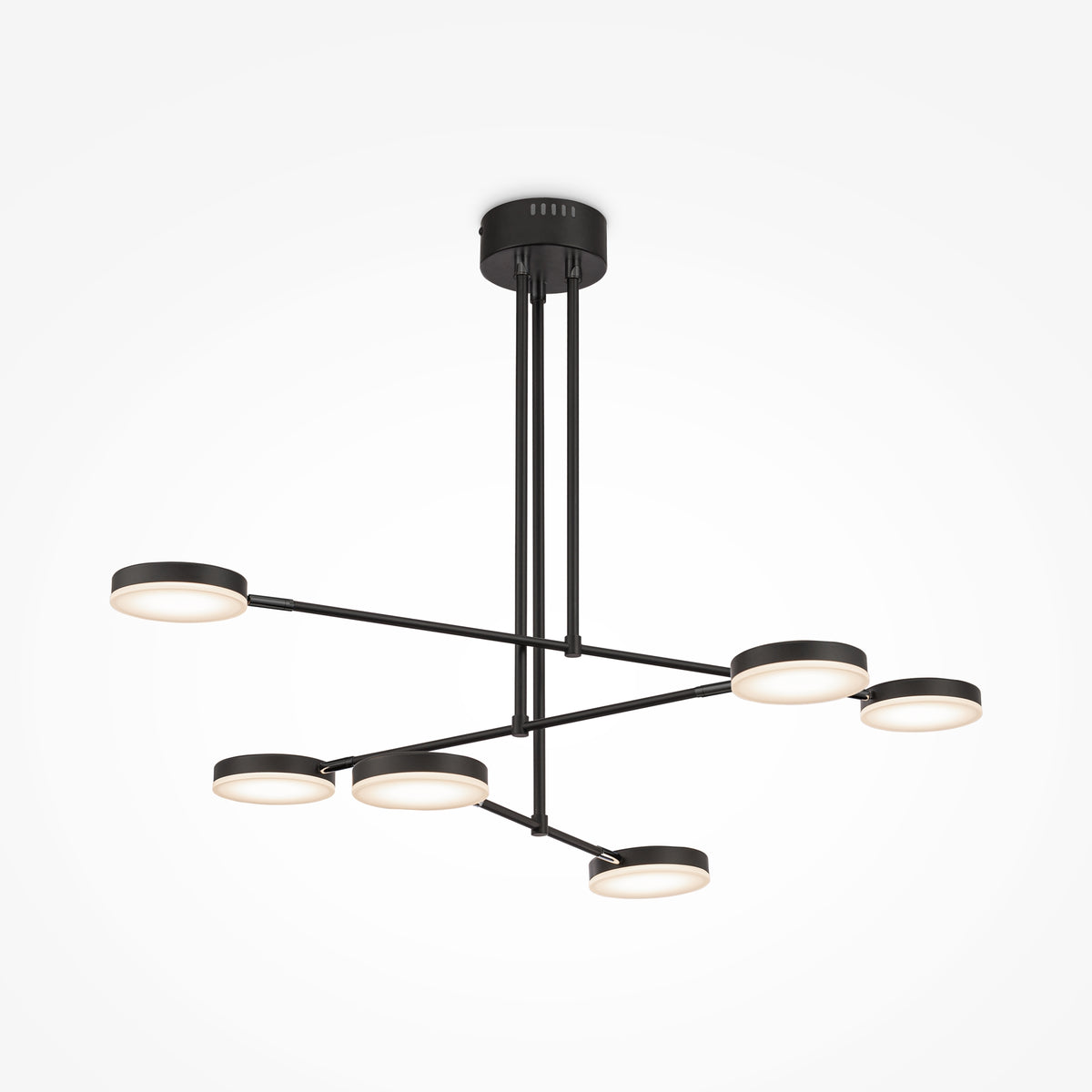Lustre moderne Fad noir à plusieurs lumières