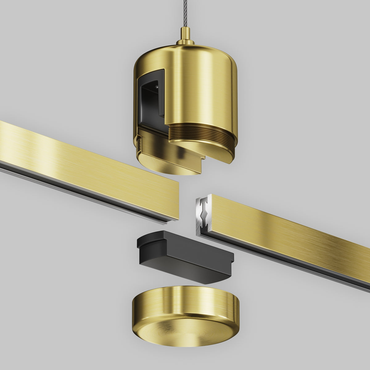 Cable suspension with direct power connector "Flarity" brass TRA157SW-IPC1-BS