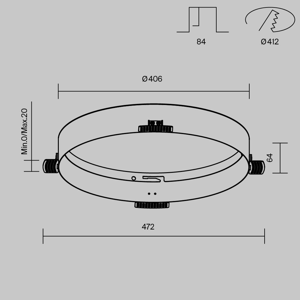Accesorio para downlight DLA032-TRS45-W