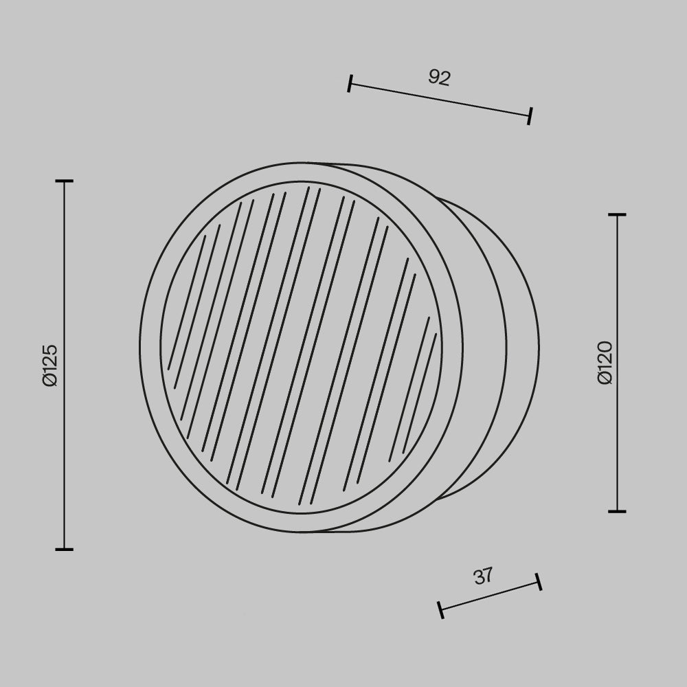 Aplique de pared moderno de latón Olo 125 mm