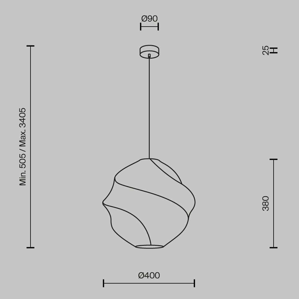 Luminaire suspendu Bloom blanc 400mm