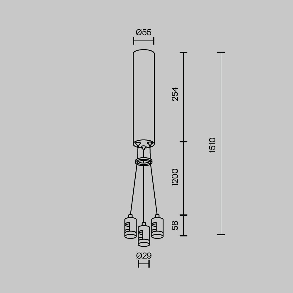 Hanging kit with a base for a power supply unit for a round busbar "Flarity" TRA154SW-BB-R-BS
