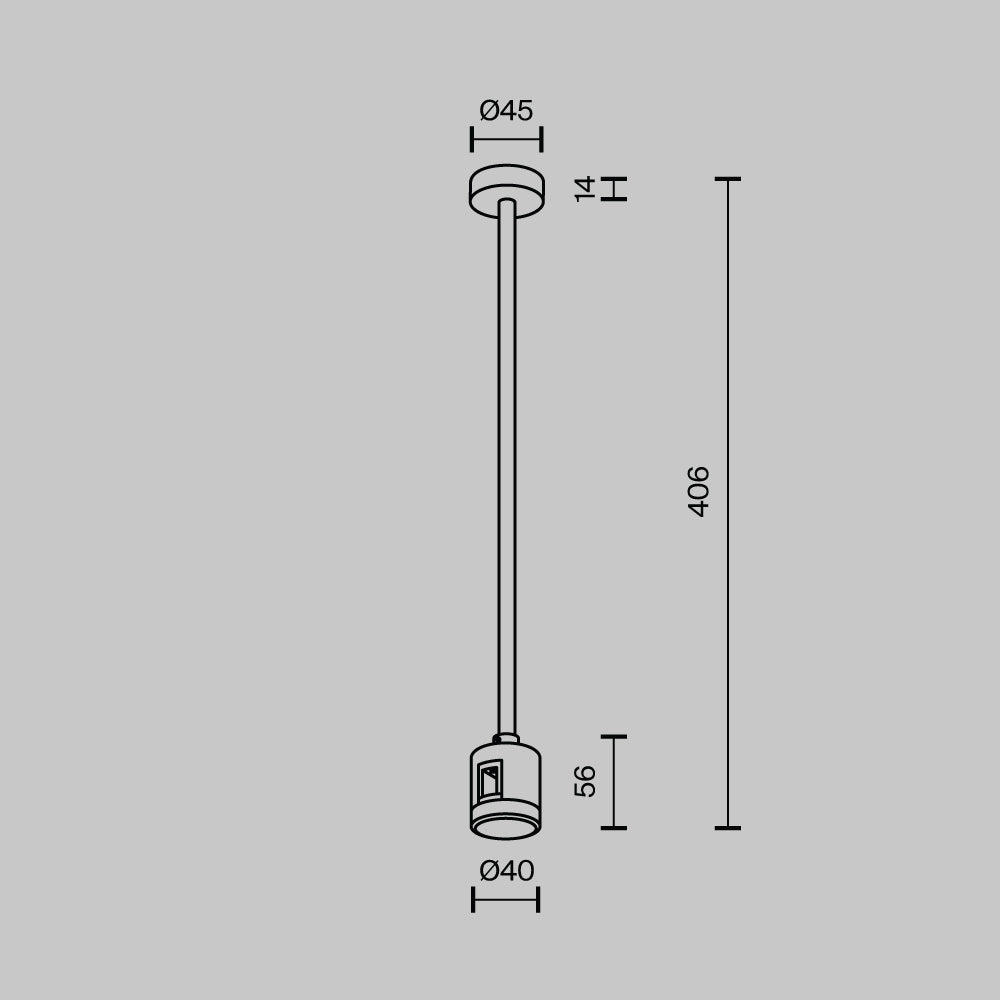 Medium ceiling mount with direct power connector 360 mm TRA158C-IPCL1-B