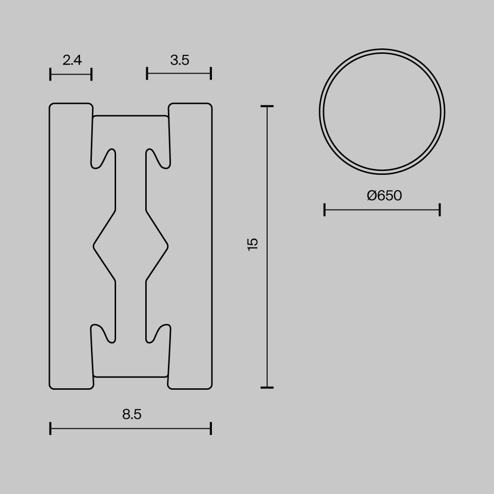 Stromschiene TRX154-R-D650-BS