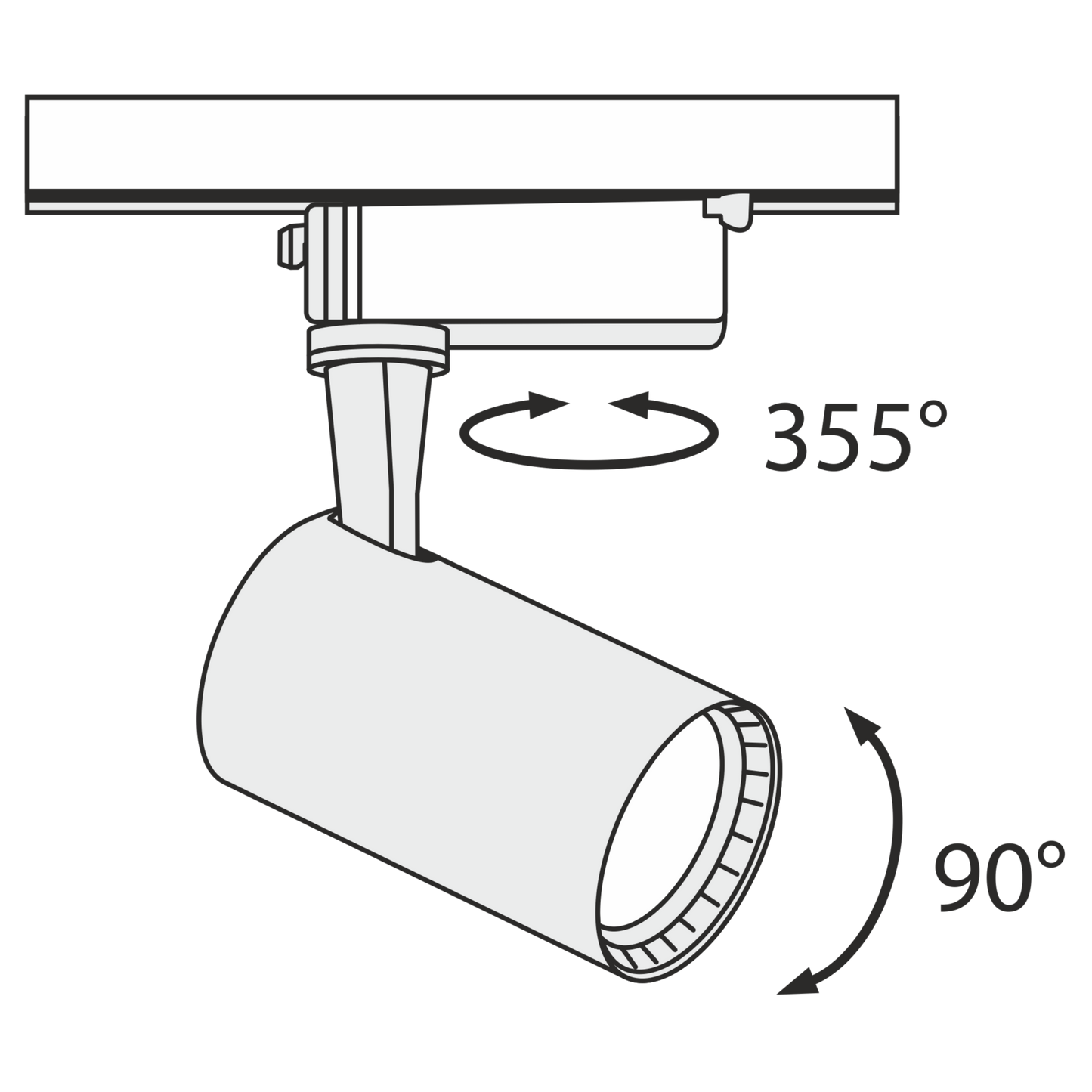 Rööbasteevalgusti TR003-1-6W3K-B