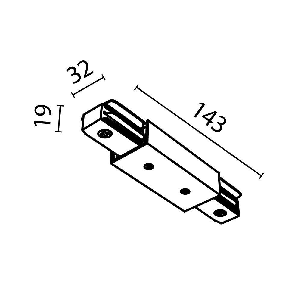 Rak Unity-koppling med strömmatning, svart TRA001CB-11B