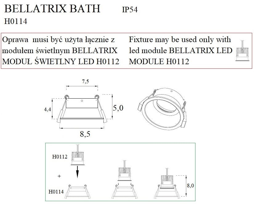 Maxlight H0114 Bellatrix salle de bains