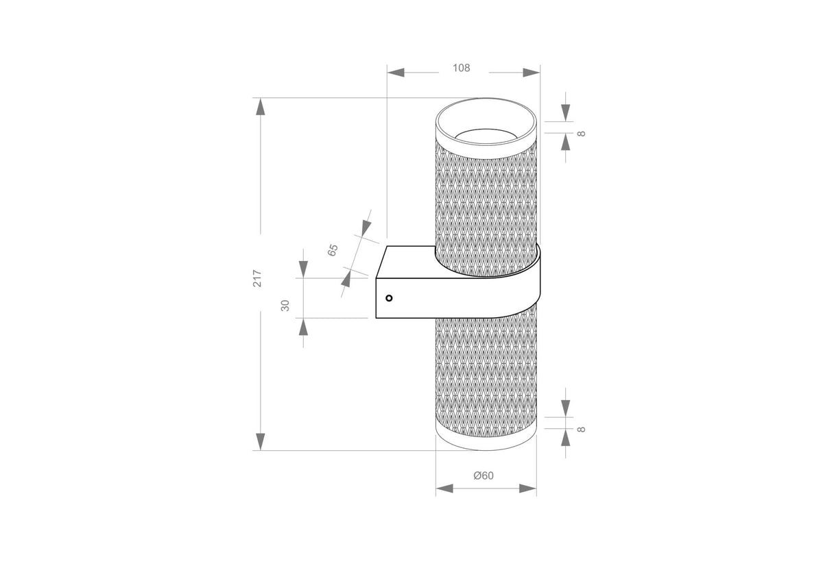 Focus Design mustriline must silindrikujuline seinavalgusti 217 mm